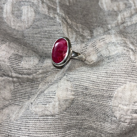 Red Ruby Oval ring, July birthstone silver ring, 925 silver rings Sizes 6, 7, 8 - Picture 8 of 10